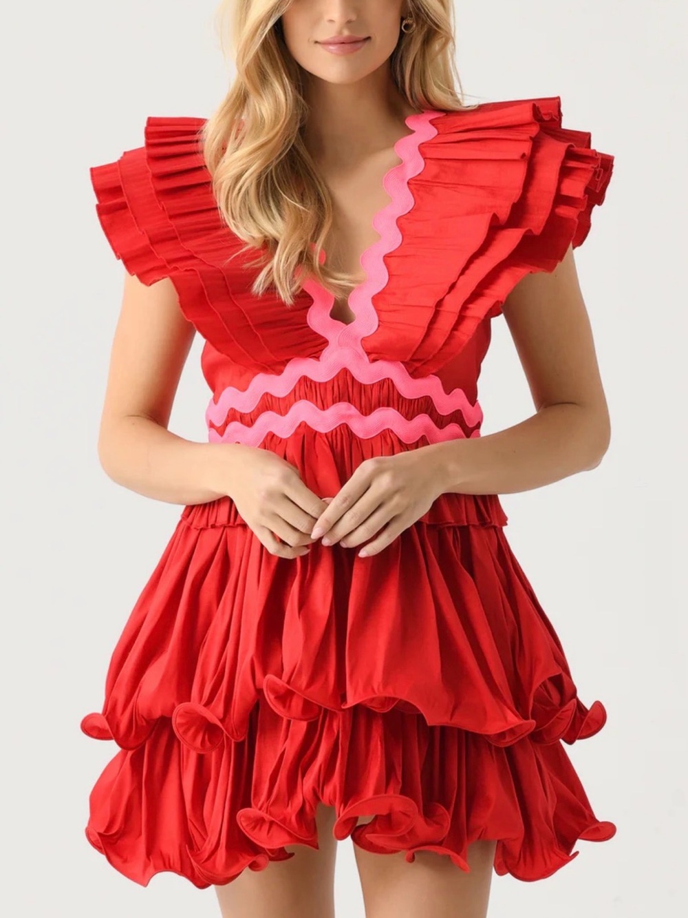 Red & Pink Celia B Ruffle Dress